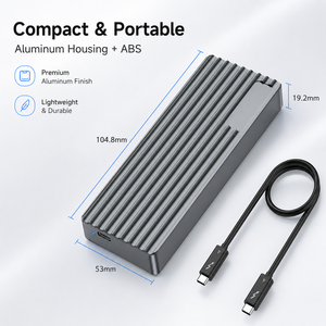 Carcasa <span class=keywords><strong>Externa</strong></span> para Disco Duro <span class=keywords><strong>SSD</strong></span> NVMe M.2 USB4 de 40 Gbps, <span class=keywords><strong>Thunderbolt</strong></span> 3 PCIe Gen4x4, Sin Herramientas, de Aluminio, Capacidad Máxima de 8 TB para MacBook - Product Image 5