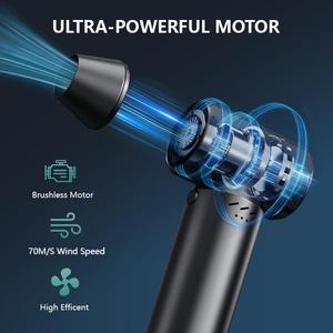 Điện không khí Khăn lau bụi siêu điện không dây không khí Khăn lau bụi có thể sạc lại động cơ không chổi than 4-gear có thể điều chỉnh bụi Blower máy tính xe - Product Image 2