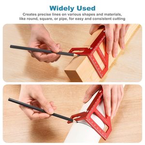 Profesional 45 90 grados cuadrado transportador inglete triángulo multiángulo 3D regla de medición para carpintería aluminio - Product Image 6