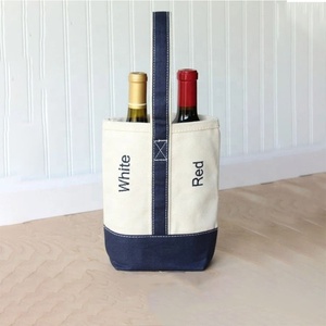 Borsa all'ingrosso per bottiglia di vino Extra pesante <span class=keywords><strong>da</strong></span> 16 once con stampa di Logo personalizzato portabottiglie estremamente robusta lavabile - Product Image 1