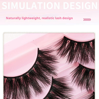 10 paires de faux cils 3D volumineux effet vison, cils en bande complète, effet naturel, plateau rose, vente en gros, OEM, marque privée