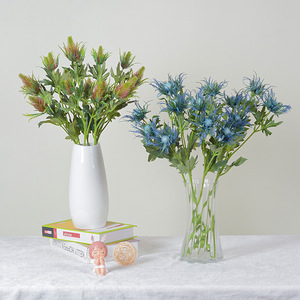 Flower Delight - Eryngium Artificial de 3 Ramas, Aipo Silvestre, Estilo Europeo, Decoración de Boda, PVC Ligero y Suave - Product Image 2
