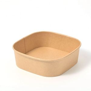 Tazón de Ensalada Desechable Cuadrado de Papel Kraft de 500/650/750/1000/1200/1400 ml con Tapa, Envase Ecológico para Comida para Llevar, Ideal para Camping - Product Image 1