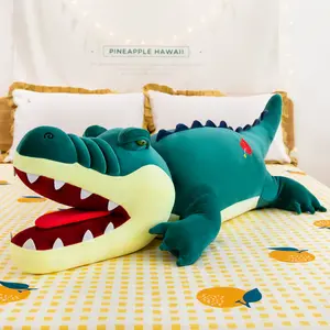 Фабричный дизайн под заказ, мягкая игрушка крокодила, детские зеленые сидячие плюшевые игрушки для детей