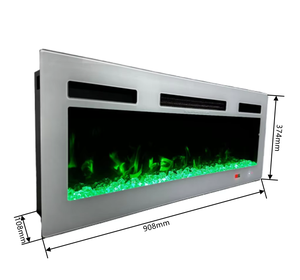 Chimenea Eléctrica de Pared con Incrustación de Vidrio de 36 Pulgadas para Sala de Estar, Calentamiento Rápido, Uso Doméstico, EE. UU./Reino Unido - Product Image 6