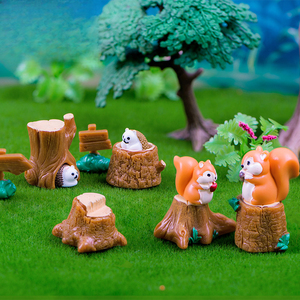 森動物かわいいリスハリネズミ樹脂装飾カスタム様々なマイクロ景観装飾品 - Product Image 2