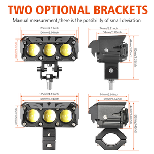 Đèn <span class=keywords><strong>LED</strong></span> Zda09 3 màu tích hợp 3000K 6000K 4300K 12V 24V 70W 30000Lm dùng cho lái xe trong sương mù, đèn xe máy địa hình 4x4 - Product Image 6