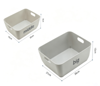 Boîte de rangement de bureau moderne, grande, rectangulaire, en plastique PP, écologique, durable, ventilée, avec tiroir, organisateur de placard, panier
