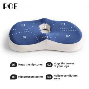 وسادة مقعد مريحة للظهر مصنوعة من الفوم الذاكر مع غطاء قابل للإزالة، مضادة للانزلاق، مصممة لتخفيف آلام الرقبة في المكتب - Product Image 4