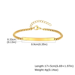 Joyería para Parejas, Pulsera de Tenis de Acero Inoxidable con Logotipo Personalizado, Bañada en Oro de 18K, Diseño Geométrico Moderno - Product Image 1