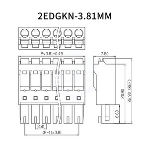 KF 2EDGKN 3,81mm 3,5mm Resorte delgado sin tornillos JM 15EDGKN 3,81/3,5 Enchufe de cableado de ajuste a presión Terminal verde 2-24P KF2EDGKN - Product Image 6