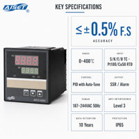 Pengontrol Suhu Digital PID YATAI XMT-6000 Input Universal Termokopel Pt100 Cu50 4-20mA Output SSR Akurasi 0.5% FS