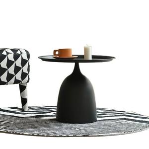 Table d'appoint ronde créative en métal noir, table basse moderne pour salon, décoration de balcon, table de salon - Product Image 2