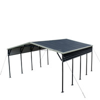 20x20ft jardin extérieur style simple 2 voitures en acier abri d'auto étanche galvanisé métal Mobile Parking voiture Garage