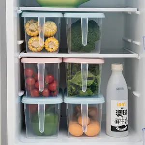 食品貯蔵オーガナイザーフレッシュボックスプラスチック食品貯蔵容器キッチン冷蔵庫オーガナイザー冷蔵庫蓋とハンドル付き