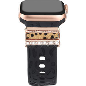 Anillo de Metal con diamantes decorativos para <span class=keywords><strong>Apple</strong></span> <span class=keywords><strong>Watch</strong></span>, pulsera de leopardo, dijes para Series <span class=keywords><strong>7</strong></span>, 6, 38, <span class=keywords><strong>40</strong></span>, 41, 42, 44, 45 <span class=keywords><strong>Mm</strong></span>, correa de silicona - Product Image 2