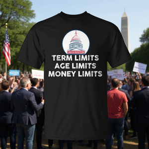Camiseta con estampado político de Washington: Límites de mandato, Límites de edad, Límites de dinero - Product Image 3