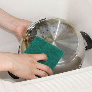 Nylon Dishcloth Pad Rectangle Solid Color Kitchen Pots And Pans Cleaning 10 Piece Pack - Product Image 1