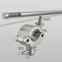 Lot de pinces pour structure de scène (capacité 300 kg) – Pince de fixation pour structure en aluminium 48-51 mm, argent/noir, connecteur pour éclairage de scène et affichage