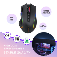Ratón Ergonómico para Juegos, Mini, para Diestros, con 5 Botones Programables, Retroiluminación RGB, Inalámbrico de 2.4GHz, Modo Dual (Cableado/BT)