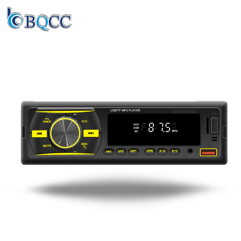 BQCC 1din 12V कार रेडियो Autoradio एफएम/यूएसबी/एसडी/औक्स-स्टीरियो ऐ आवाज में रंगीन रोशनी में पानी का छींटा कार MP3 प्लेयर D3106