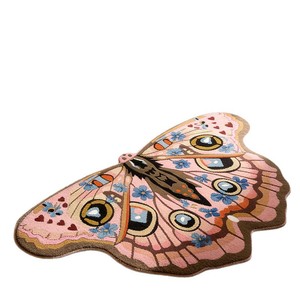 Alfombra creativa con forma de mariposa, imitación de cachemira, grosor medio, diseño novedoso para sala de estar, dormitorio, decoración del hogar - Product Image 3