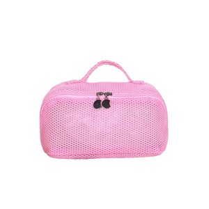 Mesh Cosmetic Bag Lightweight Portable Makeup <b>Storage</b> Case With Soft Handle For Women Home Use Solid Color Spring 2025 - Product Image 2