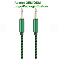 Nuevo Cable de Audio de 3.5mm con Trenzado para Micrófono, Altavoz de Coche, MP4, Auriculares, Conexión AUX Macho a Macho