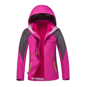 Tùy Chỉnh Không Thấm Nước Áo Ấm Với Lông Cừu Lót Leo Núi Windproof Trượt Tuyết Cứng Shell Người Lớn Áo Gió Chiến Thuật Áo Khoác Cho Phụ Nữ