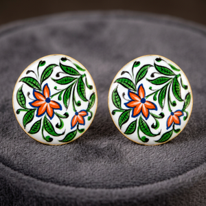 Boutons de manchette floraux en émail faits à la main pour hommes, en laiton plaqué or, style vintage, cadeau formel pour anniversaire et mariage, accessoires - Product Image 5