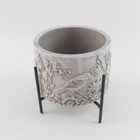 Pots de fleurs ronds de style classique écologique décor d'animaux succulents en ciment pour les jardinières en poudre de jardin à l'extérieur