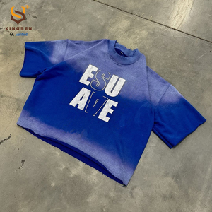 เสื้อยืดคอตตอนถักพิมพ์ลายแบบสั่งทำพิเศษ เนื้อผ้าหนา 100% สไตล์เรโทร ลุคทำสีซีดแบบย้อนยุค สตรีทแวร์ ทรงหลวม บ็อกซี่ แขนสั้น ระบายอากาศได้ดี - Product Image 3