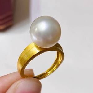 Anillo de Plata S925 10588DIY con Soporte Vacío, Serpiente Espiritual y Cuentas Redondas de 10-13 mm, Anillos de Perlas - Product Image 1