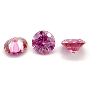 Fabricantes 0,5-5 quilates VS1 D E F Color elegante Rosa Redondo Brillante CVD HPHT Diamante suelto cultivado en laboratorio