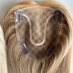 ท็อปเปอร์ผมแท้แบบบางพิเศษ ราคาส่ง ถักด้วยมือ ตาข่ายสวิส <span class=keywords><strong>ทรง</strong></span>ตัวทีเล็ก <span class=keywords><strong>ผม</strong></span>ตรง สำหรับผู้หญิง - Product Image 6