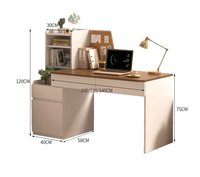 Bureau d'école moderne de luxe avec armoire et tiroir utilitaire, table d'ordinateur en bois