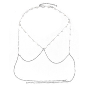 Chaîne de corps en perles plaquées or pour femme Chaîne de poitrine simple et sexy avec piercing pour tétons en boîte de nuit pour mariage ou fête - Product Image 4