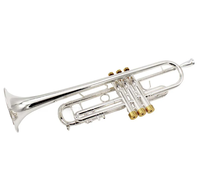 Eastern Music Professional Use Bb Silver Plated Brass Trumpet with Heavy Keys and Stainless Steel Pistons