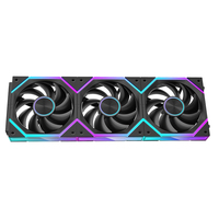 Ventilateur de refroidissement PC ARGB de style noir de 12cm pour accessoire de boîtier de processeur silencieux de châssis d'ordinateur