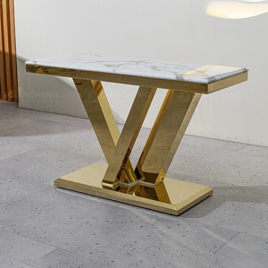 Modern Luxury Furniture <strong>Corner</strong> <strong>Console</strong> <strong>Tables</strong> Living Room Hallway Mirrored Stainless Steel <strong>Console</strong> <strong>Tables</strong> - Product Image 3