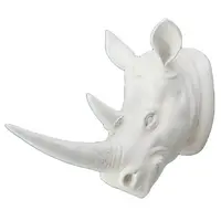 3D 수지 코뿔소 코뿔소 머리 경적 벽 산 장신구 이국적인 가정 훈장 기술