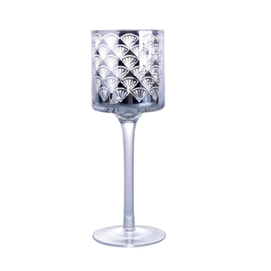 Venta al por mayor de candelabros de cristal decorativos con forma de abanico plateado, <span class=keywords><strong>farolillos</strong></span> de cristal <span class=keywords><strong>baratos</strong></span> y tarros de velas para la decoración del hogar - Product Image 5