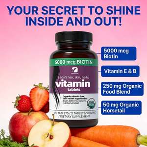 Tabletas <span class=keywords><strong>de</strong></span> Vitaminas <span class=keywords><strong>para</strong></span> <span class=keywords><strong>Cabello</strong></span>, Piel y Uñas <span class=keywords><strong>para</strong></span> Mujeres y Hombres, Suplemento Orgánico <span class=keywords><strong>para</strong></span> la Salud del <span class=keywords><strong>Cabello</strong></span> y la Piel - Product Image 5