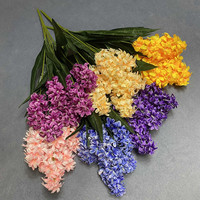 Bouquet de jacinthe artificielle fait à la main sept fourchettes fleur de jacinthe simulée pour la maison Banquet Table Arrangement tissu de noël