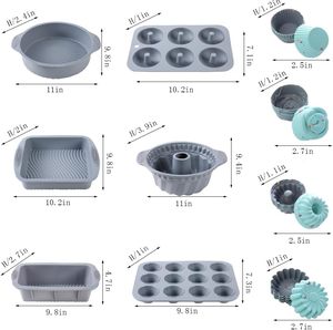 Home and Kitchen Pastry Bakeware Bakery Muffin <b>Cupcake</b> Bread Molds Cake Tools Baking Pan Silicone Cake Mold Set <b>for</b> Kitchen 6PCS - Product Image 4