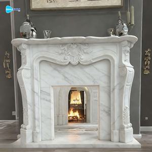 संगमरमर के फायरप्लेस के चारों ओर संगमरमर के फायरप्लेस के पास संगमरमर की फिकप्लेस मैटल को आंतरिक सजावट के लिए - Product Image 3