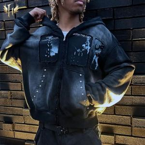 Fabricant Winter 500GSM 100% Coton délavé au soleil et à l'acide, effet vieilli, brodé, coupe personnalisée, couture, épissure, fermeture éclair, impression DTG, métal - Product Image 1