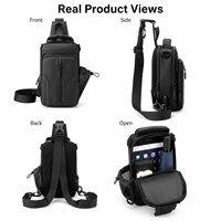 Mini Sac Messager de Bonne Qualité Léger pour Hommes, Sac Poitrine Bandoulière Étanche pour Sport