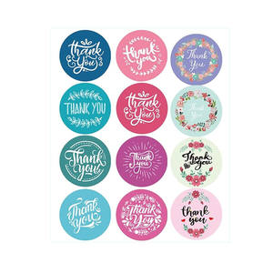 12 pegatinas adhesivas irregulares para manualidades DIY por hoja, etiquetas de sellado de agradecimiento para repostería, decoración de dibujos animados de PVC ecológico - Product Image 5