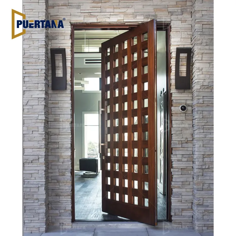 Portas de madeira de luxo, alta qualidade, para casa, moderno, sólido, entrada de madeira, portas pivot, exterior